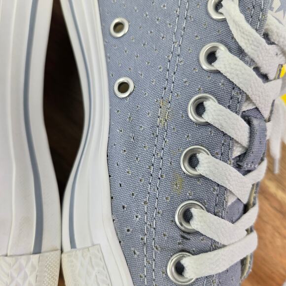 Converse CTAS All Star Ox Low Blue Perforated Casual Y2K Daily Sneakers Womens 8 - Picture 8 of 13